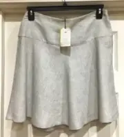 NWT, CABI Skirt-White Linen Blend Lined 'Luna, Knee Length, Black 'Stripe', Sz 6