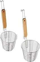 2pcs Heat-Resistant Kitchen Pasta Strainer Mesh Large-Capacity Food Filter Ladle Kitchen Colander with Long Handle