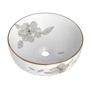 Cefito Bathroom Basin Ceramic Vanity Sink Hand Wash Bowl with Pattern 41x41cm