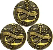USA-Navy Core Value Sailor's Creed Challenge Coin (Pack of 3)