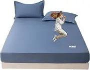 Fitted Queen Sheet | Non-Slip All-Inclusive Mattress Protector 70.87x78.74 Inches | Machine Washable Breathable Protective Cover Dustproof Bed Sheet for Dorm Room