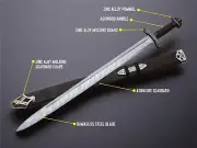 Hand Forged Damascus Steel Norseman Viking Sword Sharp/Battle Ready Medieval