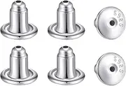 [Wanderbey] 3 Pairs Sterling Silver Earring Backs for Studs - Secure, Hypoallergenic, Locking (White Gold)