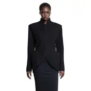 [MUGLER] Hook-and-Eye Sculptural Blazer Black