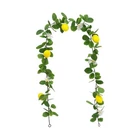 Artificial Lemon Garland with Flowers Decorative Plants Home Greenery Vine
