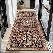 SPXMQSS Washable Runner Rug, Machine Washable Carpet Runners for Hallways, Non Slip Wear-Resistant Hallway Runner Rugs for Laundry Room Kitchen Bathroom E 60x180cm