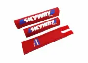 SKYWAY Bar Pads Retro Old School BMX Bike Frame 3 Pad Set Red Genuine SKYWAY