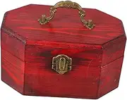 Ciieeo Small Wooden Vintage Storage Box Portable Craft Organizer Decorative Jewelry Box Storage Crate for Home Office