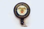 US NAVY USN Retractable Badge Reel ID Card Holder Keychain Military FREE SHIP