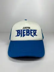 Justin Bieber Trucker cap hat blue adjustable one size fits most Cotton On