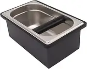 Coffee Knock Box Rubber - Removable Stainless Steel Ground Container, Easy to Clean and Large Capacity for Home and Cafe Use (L)