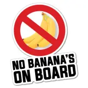 No Bananas On Board Sticker Decal Boat Fishing Tackle 4x4 #5275ST