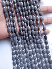 Natural Gray Jade Smooth Oval Beads 13" Jade oval Shape beads for jewelry,DIY