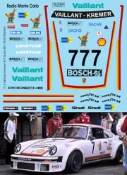 1/12 Decals for Porsche 934 Vaillant Kremer Nr7 6hr Dijon 1976 TB Decal TBD500