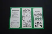 NSWRL ORIGINAL 1968 UNFOLDED SEASON DRAW! BALMAIN NORTH SYDNEY CRONULLA PENRITH