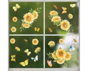 Sunflower Window Clings Fall Window Decorations Window Decals for Bird Stickers Summer Window Clings for Glass Windows Double Sided Window Clings