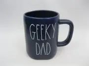 Geeky Dad Mug Rae Dunn Dark Blue Ceramic Artisan Collection Megenta New Unused