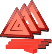 HOURSDY 3-Pack Safety Triangle Kit, Foldable Emergency Road Warning Reflector Ro