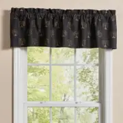 Willow Trees Black Green Mustard Country Cotton Unlined Valance 60" x 14"