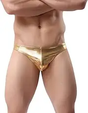 [Generic] Valentines Man Thong Men's Faux Leather Painted Briefs Underwear Sexy Enhancing Four Corner Briefs Sexy T Shirt Men