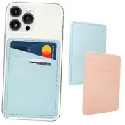 Phone Wallet Stick On, Leather Phone Card Holder, Credit Card Holder Pink, Blue