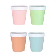4pcs Ice Cream Cups with Lids Yogurt Containers Soup Cups Empty Cream Jars 200ml