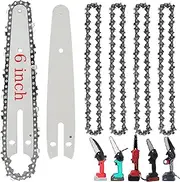5 Pieces 6 Inch Mini Chainsaw Chain With 2 Pcs Replacement Saw Chain Bar Replacement Chains For Cordless Electric Portable Mini Chainsaw Mini Cordless Electric Chainsaw Chain for Wood Branch Cutting