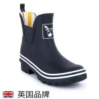 在飛比找蝦皮購物優惠-限時下殺英國雨鞋女雨靴成人水靴防滑水鞋黑色白沿條短筒2024