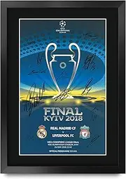 HWC Trading FR A3 Real Madrid 2018 Champions League Final Programme Printed Memorabilia Signed Autograph Poster for Football Fans and Supporters - A3 Framed