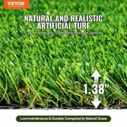 Artifical Grass, 6 x 10 ft Rug Green Turf, 1.38"Fake Door Mat Outdoor Patio Lawn Decoration, Easy to Clean with Drainage Holes, Perfect For Multi-Purpose Home Indoor Entryway Scraper Dog Mats