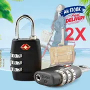 2pcs Security Locks Travel Luggage Combination Code PadLock Suitcase 3-Dial TSA