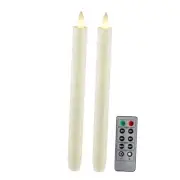 Flameless Taper Candles Flickering with Remote and Timer, 3D Moving Flame