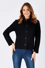 High Collar Botton Jacket--SEES-SW3464