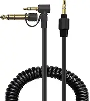 Replacement 3.5mm to 3.5mm & 6.5mm Audio Cable Auxiliary Extension Cord Wire Compatible with Beats by Dr Dre Pro/Detox Edition Headphones (5-6.5FT/Black)