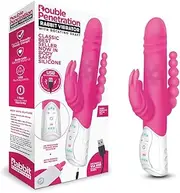 Rouge Rabbit Essentials Rechargeable Double Penetration Rabbit, Hot Pink