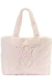 Victoria Secret Faux-Fur Tote (LARGE) White Cream TOTE New