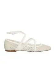 Jimmy Choo Astoria Ankle Strap Flats 36 White