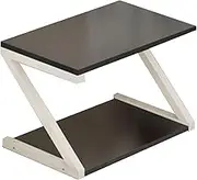 Z Shape Printer Stand,Desktop Printer Stand with Wood Storage Shelves,Very Suitable for Home Office Files(Black)