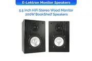 E-Lektron 200W 5.5 inch Monitor Wooden Speakers Pair with Wall Mountable