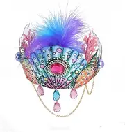 [FRCOLOR] Elastic Headband Feather and Shell Headband Crown for Women for Festivals Cosplay Christmas