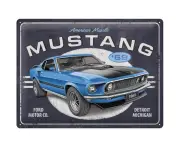 Nostalgic Art Ford Mustang 1969 Mach 1 Blue Special Edition 30x40cm Large Sign