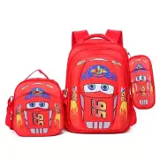 Kids Cars Cartoon Red 3D Backpack Pencil Case Lunch Box Set School Bag Travel