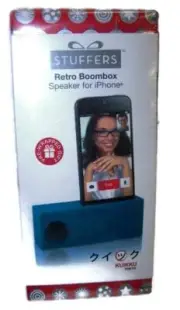 STUFFERS Retro Boombox, Speaker for iPhone, Acoustic Amp extra 14 Decibels,Stand