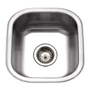 HOUZER Undermount Kitchen Sink 16.25" Sound Dampening Satin Stainless Steel