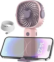 Handheld Small Fan - 400mah Small Desk Fan, Rechargeable Small Fan | Multi Function Portable Personal Fan 3 Speed with Charging cable, Phone Holder Function Electronic Components Fan for Women Men