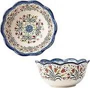 Soup Bowls, Ceramic Small Soup Bowl Set of 2, 5 Inch Rice Bowl Colorful, Small Microwave Bowl for Desserts, Snacks.-Blue sorrel-380ml 13oz (Color : Tulip, Size : 380ml 13oz)