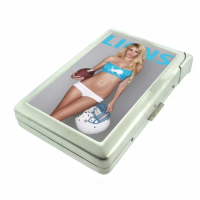 Detroit Pin Up Girls D1 Cigarette Case with Built in Lighter Metal Wallet