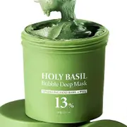unbrand Holy Basil Bubble Deep Mask Holy Basil & Carbonated Water for Cleansing Pores & Blackheads, Korean Clay to Bubble Wash-Off Pack (90g / 3.1...