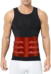 [Casey Kevin] Men's Compression Muscle Undershirts Slimming Tank Top Shapewear Ice Silky Vest Body Shaper AK3342 1pcs