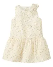 NWT Gymboree Holiday Shine Shimmer Gold Dots Dress 18 24mo 2T Girls Toddler